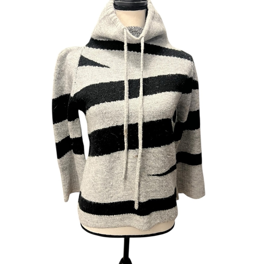 Striped Black and Gray Women's Sweater
